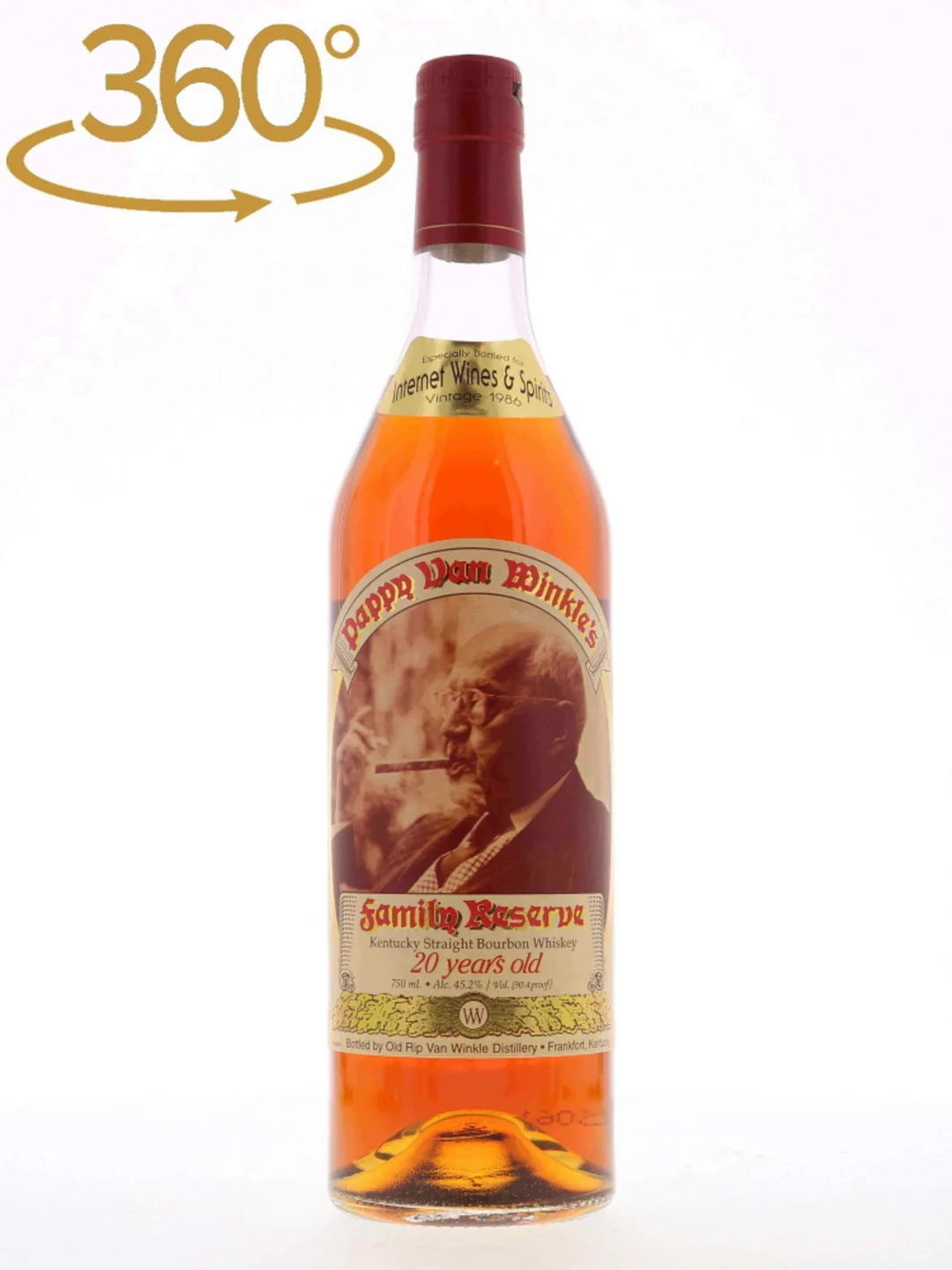 Pappy Van Winkle 20 Year Old Bourbon / Unfiltered I.W Single Cask 1986 / Stitzel Weller